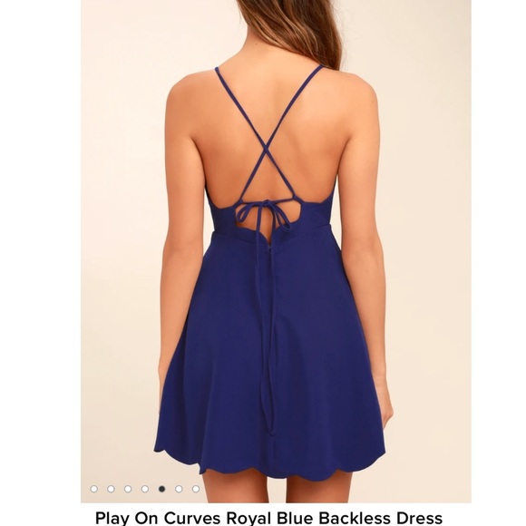 New Blue Backless Dress - Picture 2 of 7